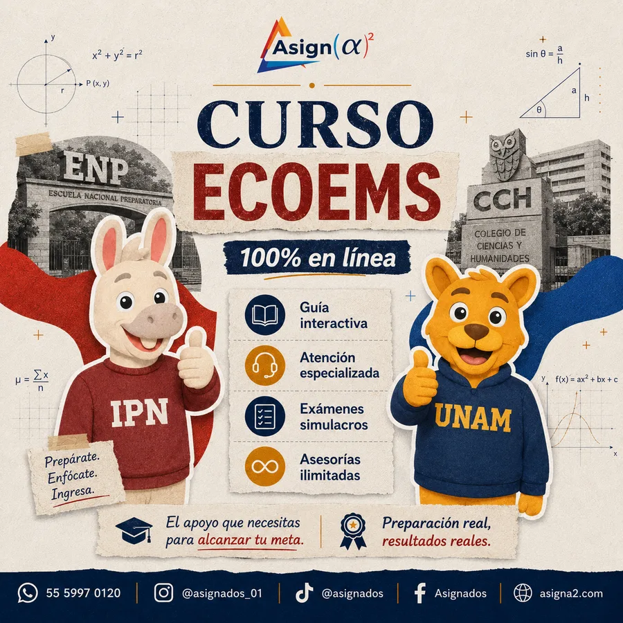 Curso ECOEMS 2026: ingreso a CCH, ENP y vocacionales del IPN