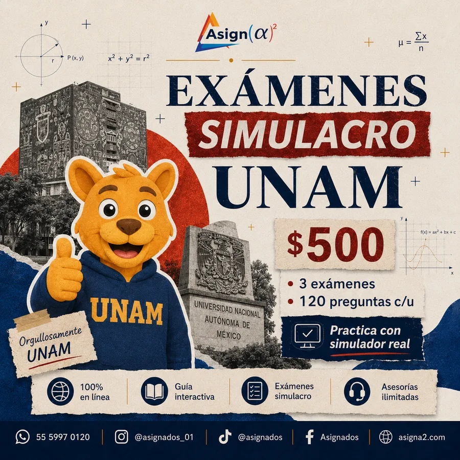 Exámenes Simulacro UNAM + 1 examen