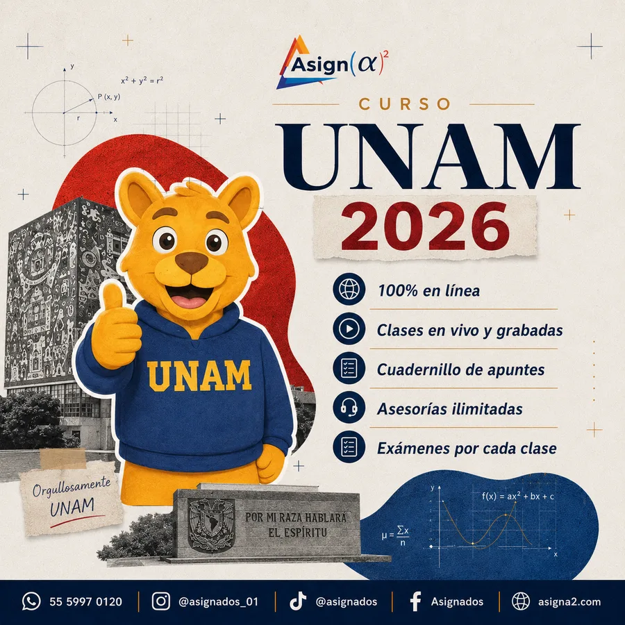 Curso UNAM 2026: preparación para el examen de admisión